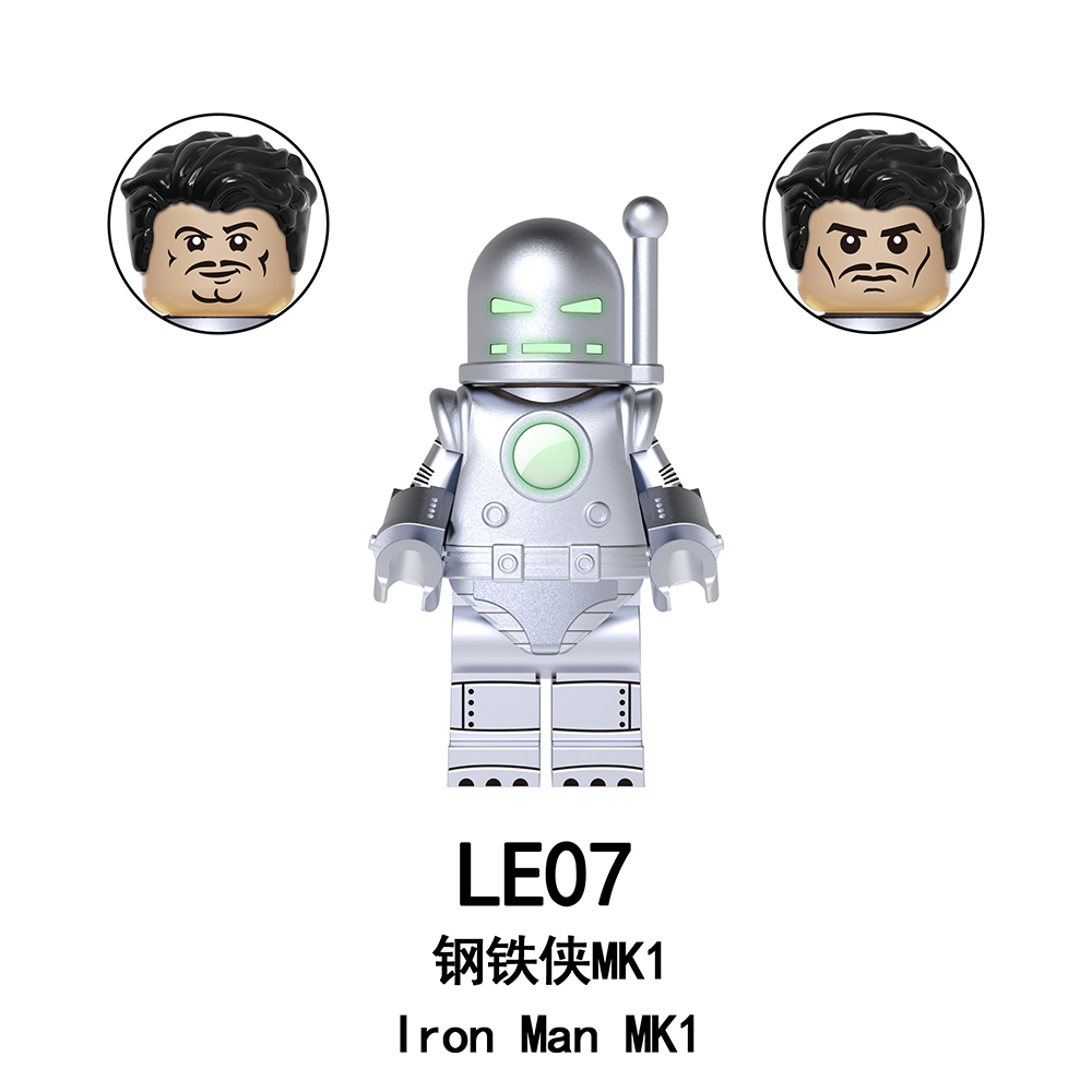 LE07-09  American Marvel Comics Super Heroes Movie Character Iron Man MK1 Juguetes Building Blocks Mini Toys  Kids Boys Girls