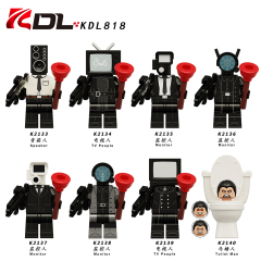 KDL818 Famous Skibidi Toilet Game Character Speaker TV People Monitor Toilet Man TV Man Minifigures Building Blocks Brick Educational Toys for Kids Boys girls