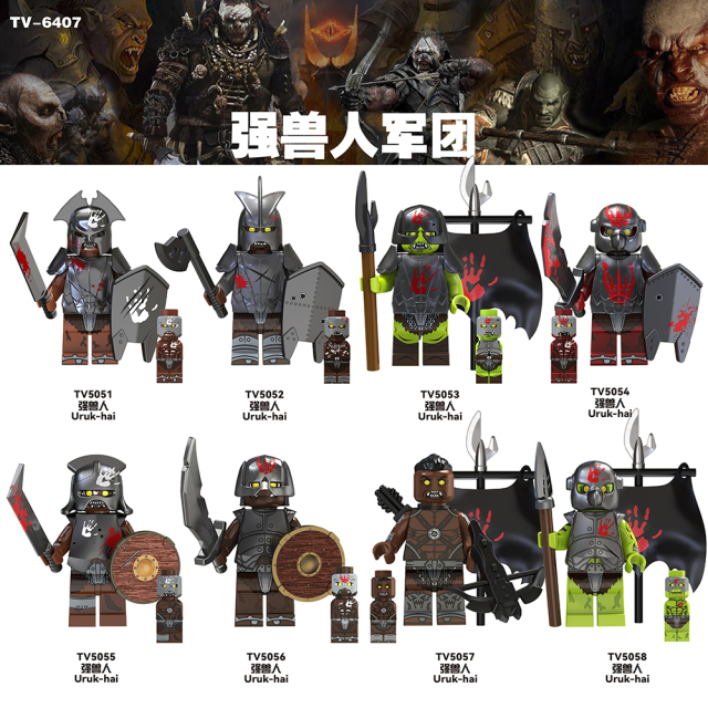 TV6407 Movies Uruk-hai Weapons Soldier Figures Juguetes Child DIY Building Block Sets Children Educational Kids Toys