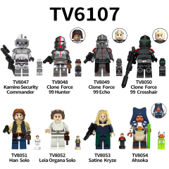 TV6107 Star War Leia Organa Han Solo Satine Kryze Clone Trooper Ahsoka Commander Building Block Figure Toy Bricks