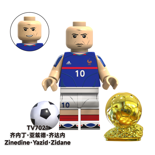 TV6503 Messi Ronaldo Mbappé Neymar Soccer Football Player World Mini Building Block Action Figure Educational Toy For Kids