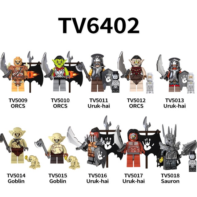 TV6402 Lord Of The Rings  Movie ORCS Uruk-haf Goblin  Mini Bricks Building Block Figure Plastic Educational Kids Toys