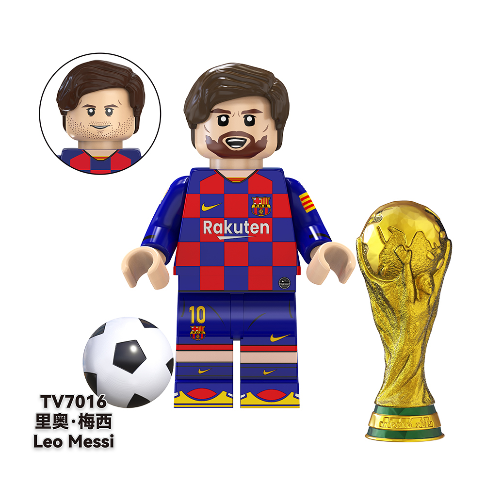 TV6502 Messi Ronaldo Benzema Kaká Soccer Football Player World Mini Building Block Action Figure Educational Toy For Kids