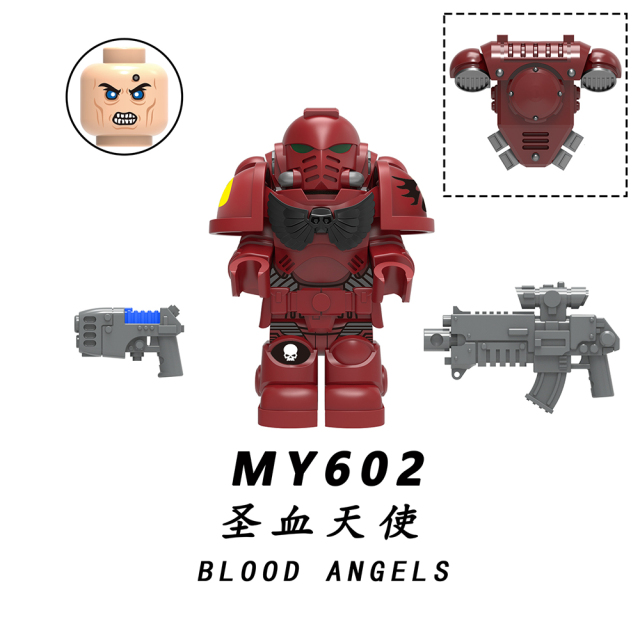 MY601-605 Ultramarines Blood Angel Imperial Fists Decoration Assembly Plastic Building Block Boys Kids Toys