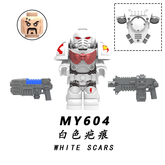 MY601-605 Ultramarines Blood Angel Imperial Fists Decoration Assembly Plastic Building Block Boys Kids Toys