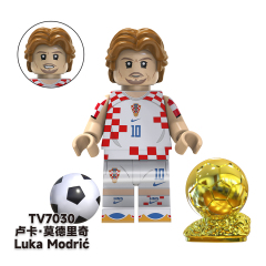 TV6504 Ronaldo Mbappé Neymar Kaká Soccer Football Player World Mini Building Block Action Figure Educational Toy For Kids