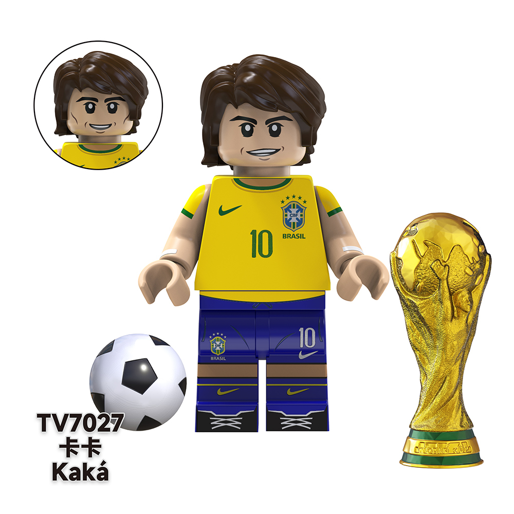 TV6504 Ronaldo Mbappé Neymar Kaká Soccer Football Player World Mini Building Block Action Figure Educational Toy For Kids