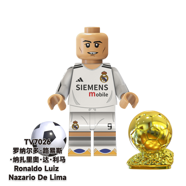 TV6504 Ronaldo Mbappé Neymar Kaká Soccer Football Player World Mini Building Block Action Figure Educational Toy For Kids