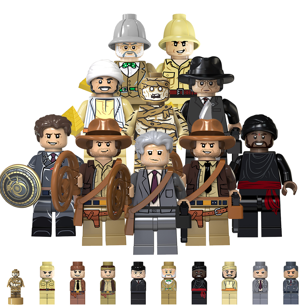 TV6301 Raiders of the Lost Ark Movie Assemble Indiana Jones  Dr. Rene Belloq Educational Building Blocks for Kids Gift Toys