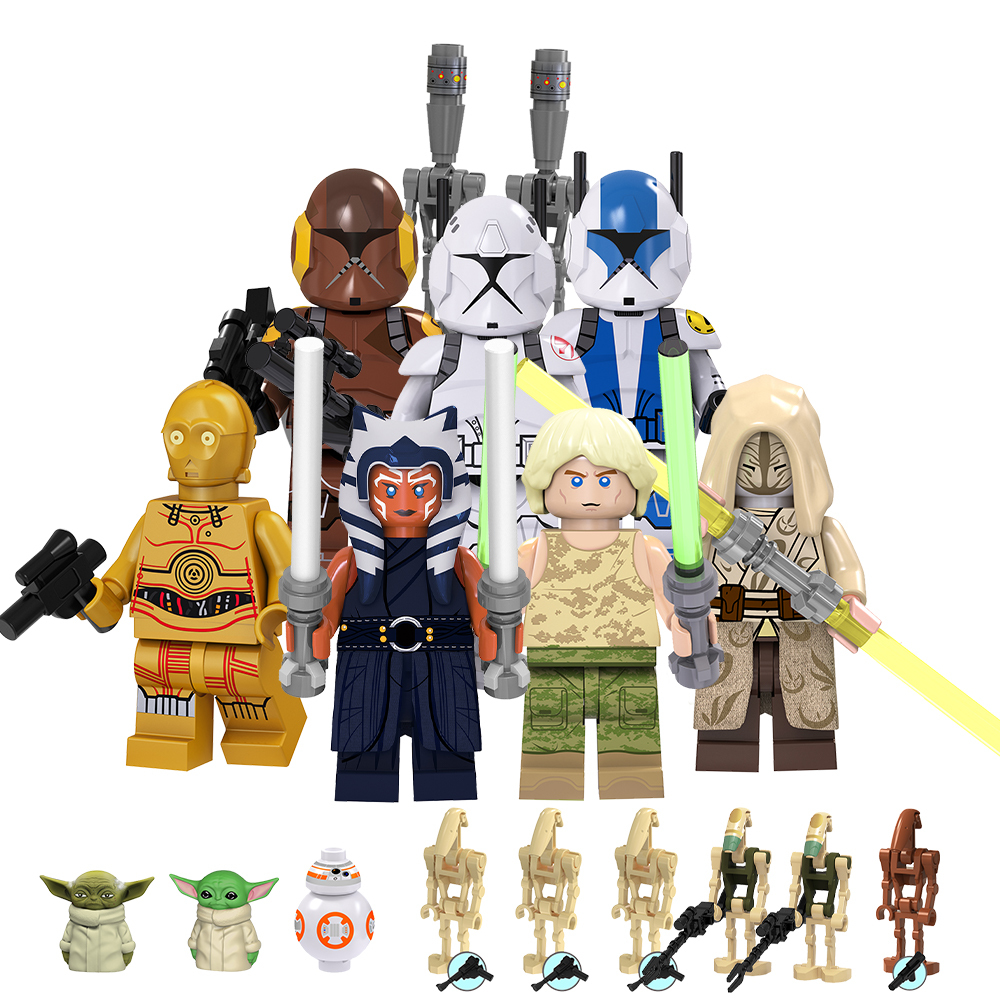 TV6106 Star War Mini Brick Ahsoka Temple Guard Luke Skywalker C-3po Driver Battle Droid Clone Trooper Building Blocks Kids Toys