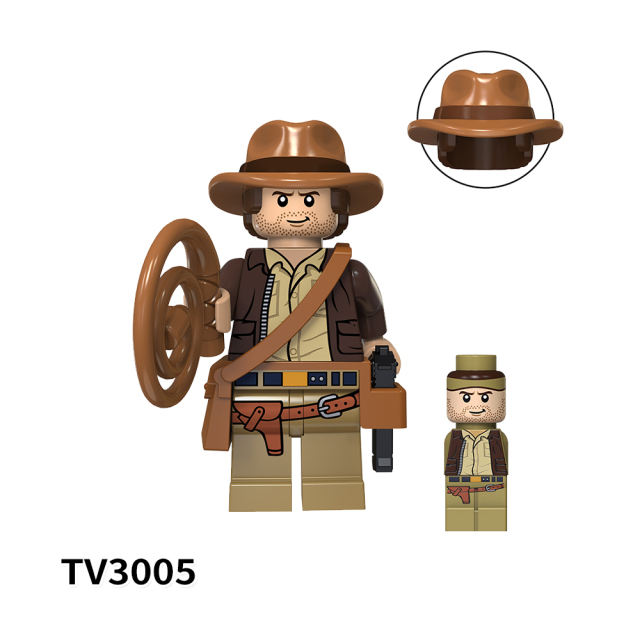 TV6301 Raiders of the Lost Ark Movie Assemble Indiana Jones  Dr. Rene Belloq Educational Building Blocks for Kids Gift Toys