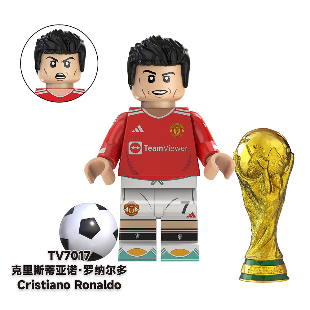 TV6503 Messi Ronaldo Mbappé Neymar Soccer Football Player World Mini Building Block Action Figure Educational Toy For Kids