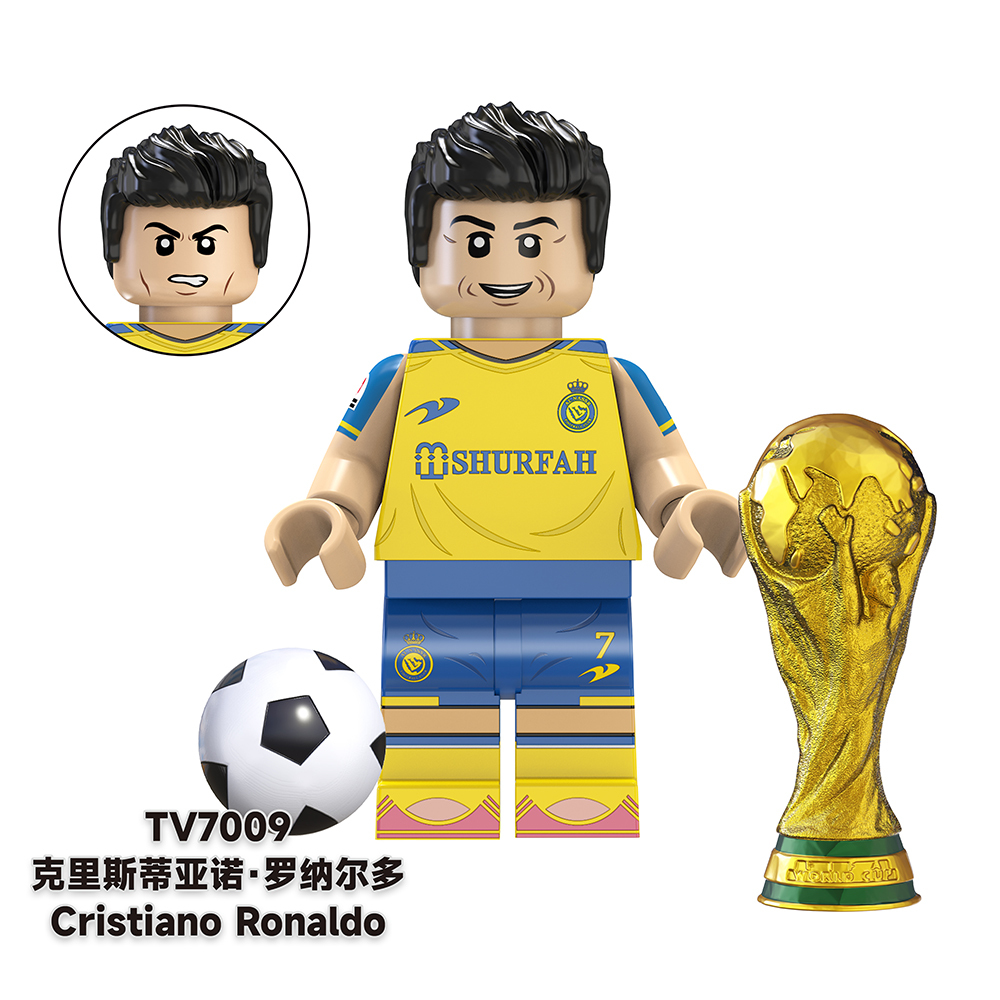 TV6502 Messi Ronaldo Benzema Kaká Soccer Football Player World Mini Building Block Action Figure Educational Toy For Kids