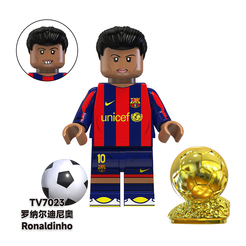TV6503 Messi Ronaldo Mbappé Neymar Soccer Football Player World Mini Building Block Action Figure Educational Toy For Kids