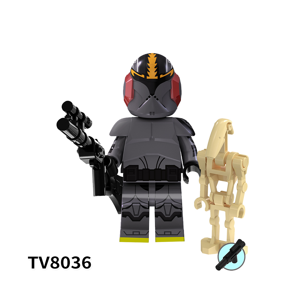TV6105  Star Wars Movie Ahsoka Mace Windu Luke Skywalker with Baby Yoda Palpatine Commander Blackout Plastic Building Blocks Kids Toys