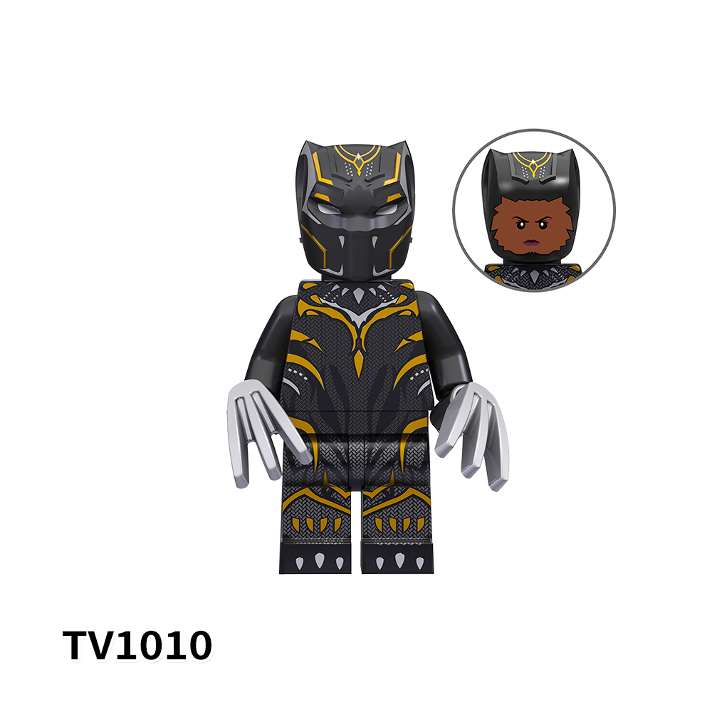 TV6202 Marvel Comics Super Heroes Black Panther Spider-Man Venom Iron Man Thor Mini Bricks Building Block Figure Toys For Kids