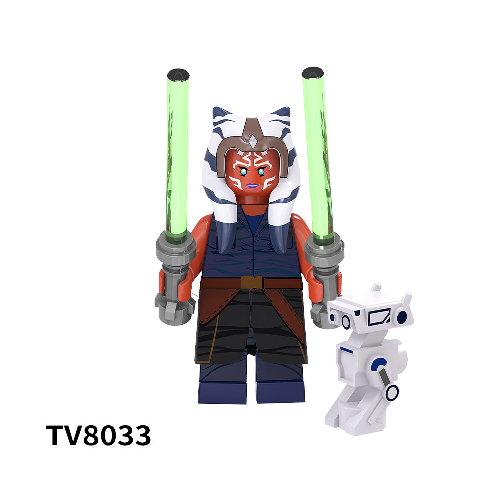 TV6105  Star Wars Movie Ahsoka Mace Windu Luke Skywalker with Baby Yoda Palpatine Commander Blackout Plastic Building Blocks Kids Toys