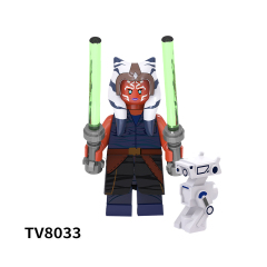 TV6105  Star Wars Movie Ahsoka Mace Windu Luke Skywalker with Baby Yoda Palpatine Commander Blackout Plastic Building Blocks Kids Toys