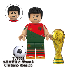 TV6504 Ronaldo Mbappé Neymar Kaká Soccer Football Player World Mini Building Block Action Figure Educational Toy For Kids
