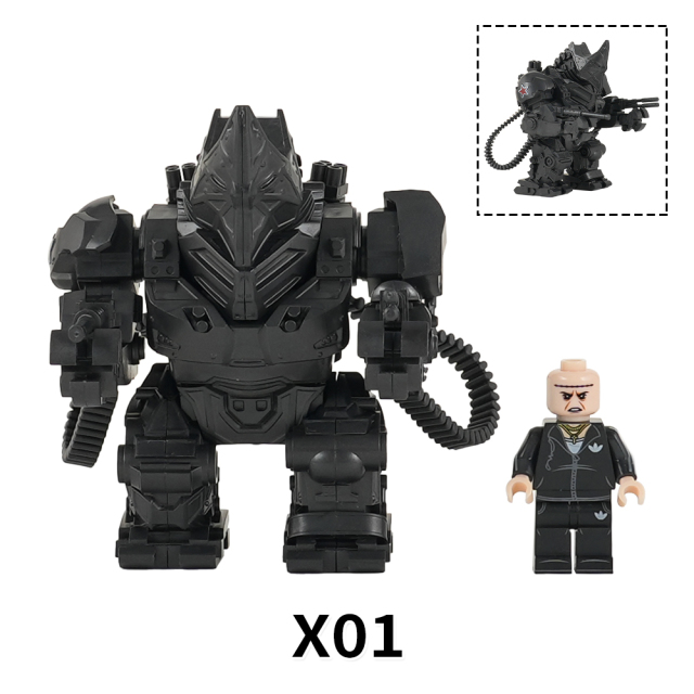 X01 American Marvel Comics Super Heroes Movie Character Rhinoceros Man Boys Girls Mini Juguetes Building Blocks Kids Toys
