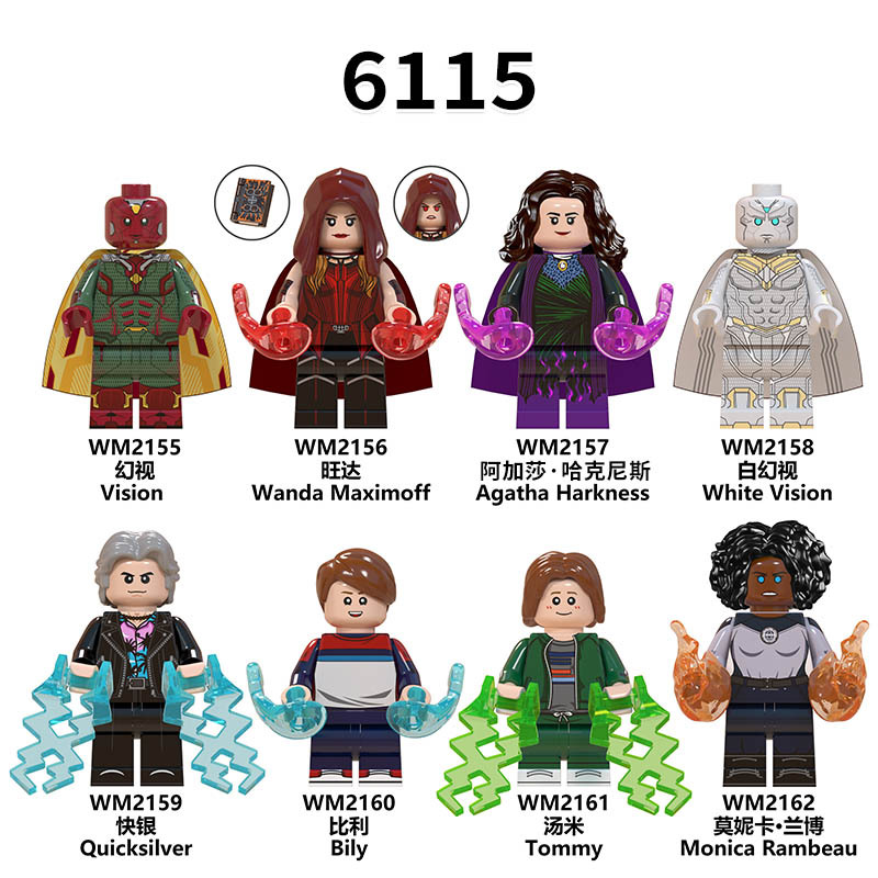 WM6115 DC Marvel superhero Vision Wanda Maximoff Quicksilver Bily Tommy mini figures juguetes mini toys building blocks sets Toys for kids