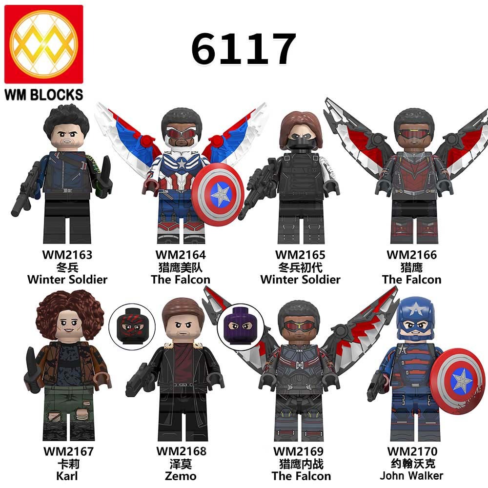 WM6117 DC Marvel superhero Winter soldier the Falcon Karl Zemo John Walker mini figures juguetes mini toys building blocks sets Toys for kids