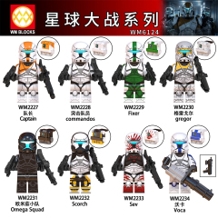 WM6124 Star wars Captain Commandos Fixer Gregor Omega squad scorch sev voca mini figures juguetes mini toys building blocks sets Toys for kids