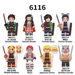 WM6116  Anime Demon Slayer kamado tanjirou Hantengu mini figures juguetes mini toys building blocks sets Toys for kids