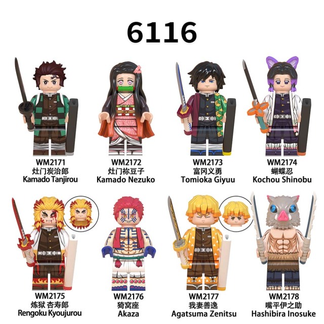 WM6116  Anime Demon Slayer kamado tanjirou Hantengu mini figures juguetes mini toys building blocks sets Toys for kids