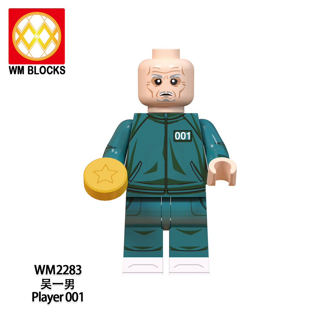 WM6131 Squid Game Player 001 boss Game manager 123 Puppet mini figures juguetes mini toys building blocks sets Toys for kids