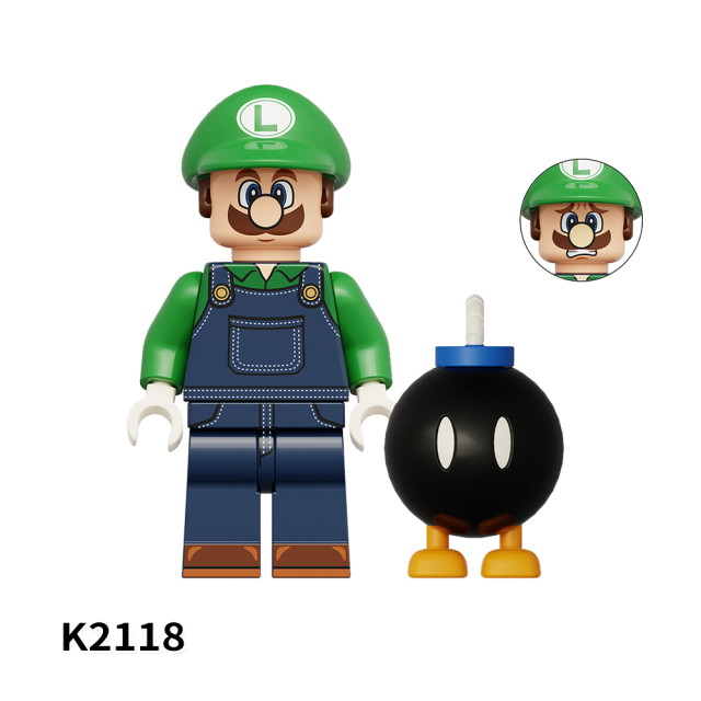 KDL815 Game Series Mario Civet Puppet Set Kinopo Baby Luigi Cat Outfit Baby Mario Character Minifigs Educational Building Block for Kids Toys