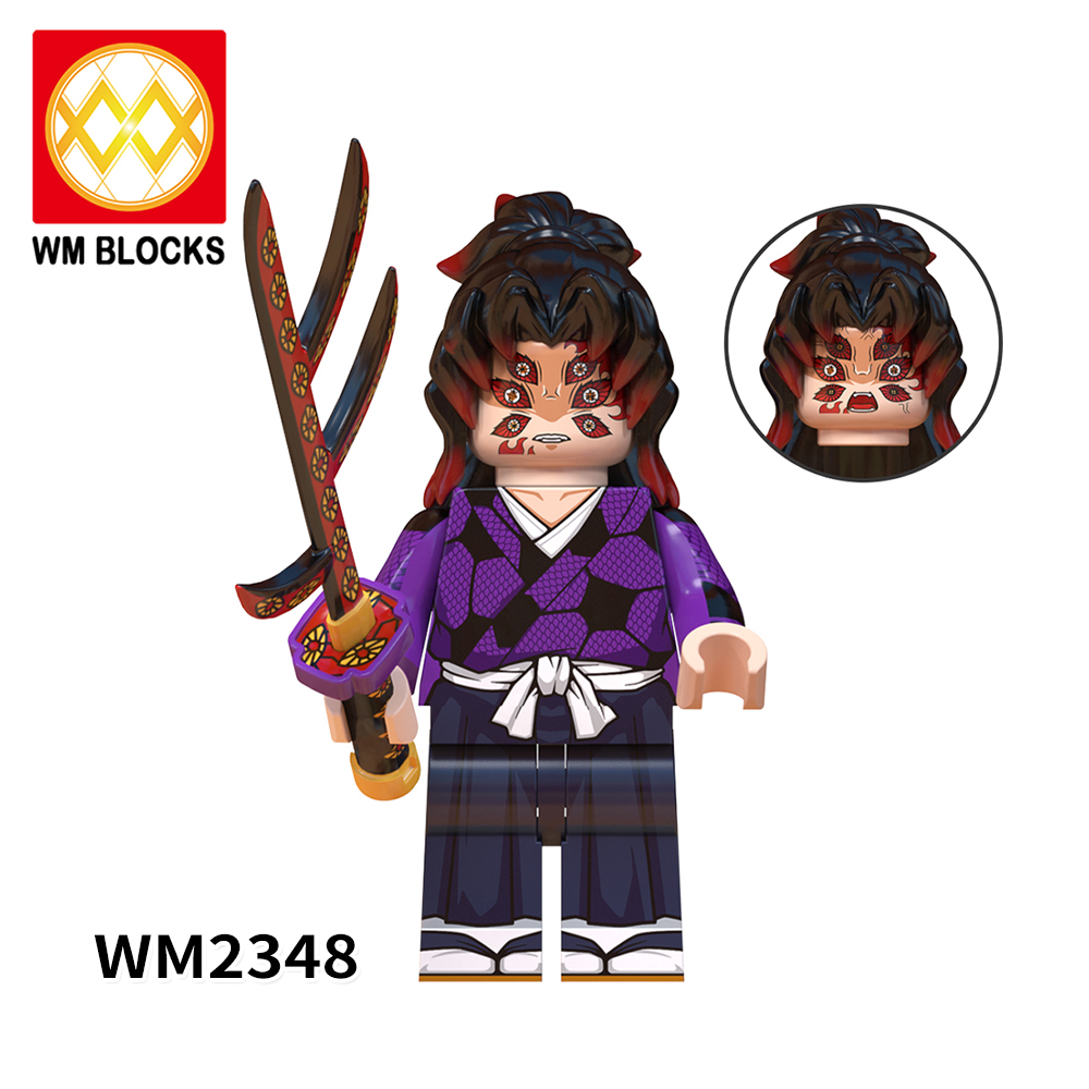 WM6138 Anime Demon Slayer kamado tanjirou Nezuko Hantengu Douma Daki Uzui tengen kanroji mitsuri mini figures juguetes mini toys building blocks sets Toys for kids