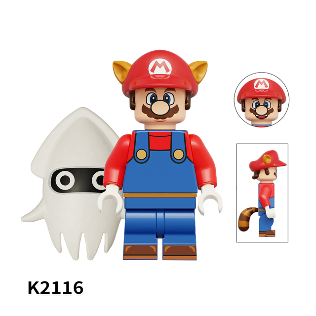 KDL815 Game Series Mario Civet Puppet Set Kinopo Baby Luigi Cat Outfit Baby Mario Character Minifigs Educational Building Block for Kids Toys