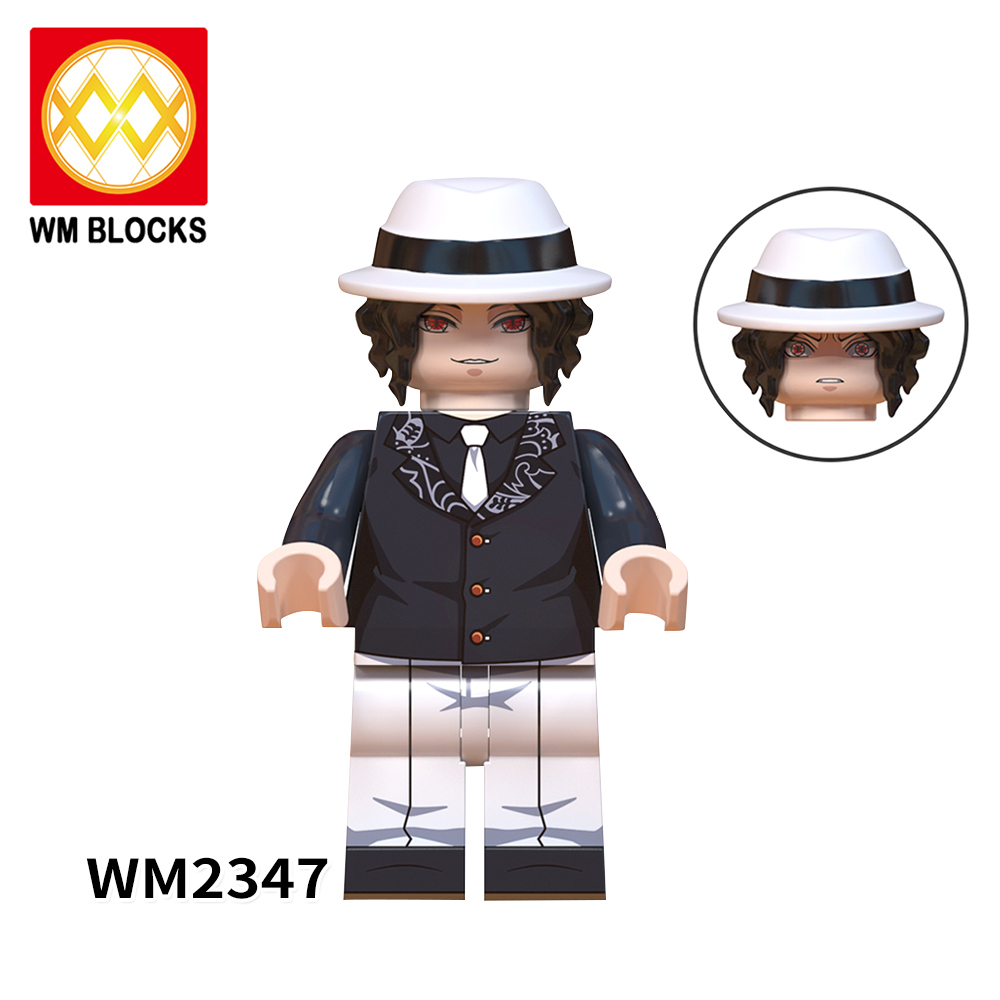 WM6138 Anime Demon Slayer kamado tanjirou Nezuko Hantengu Douma Daki Uzui tengen kanroji mitsuri mini figures juguetes mini toys building blocks sets Toys for kids