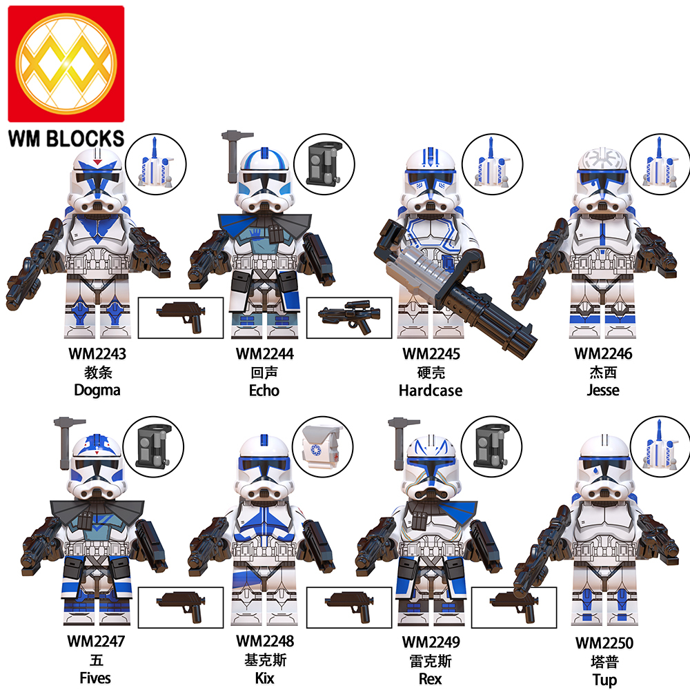 WM6126 Star wars Dogma Echo Hardcase Jesse Fives KIx Rex Tup mini figures juguetes mini toys building blocks sets Toys for kids
