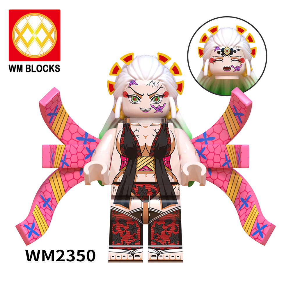 WM6138 Anime Demon Slayer kamado tanjirou Nezuko Hantengu Douma Daki Uzui tengen kanroji mitsuri mini figures juguetes mini toys building blocks sets Toys for kids
