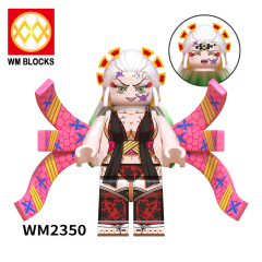 WM6138 Anime Demon Slayer kamado tanjirou Nezuko Hantengu Douma Daki Uzui tengen kanroji mitsuri mini figures juguetes mini toys building blocks sets Toys for kids