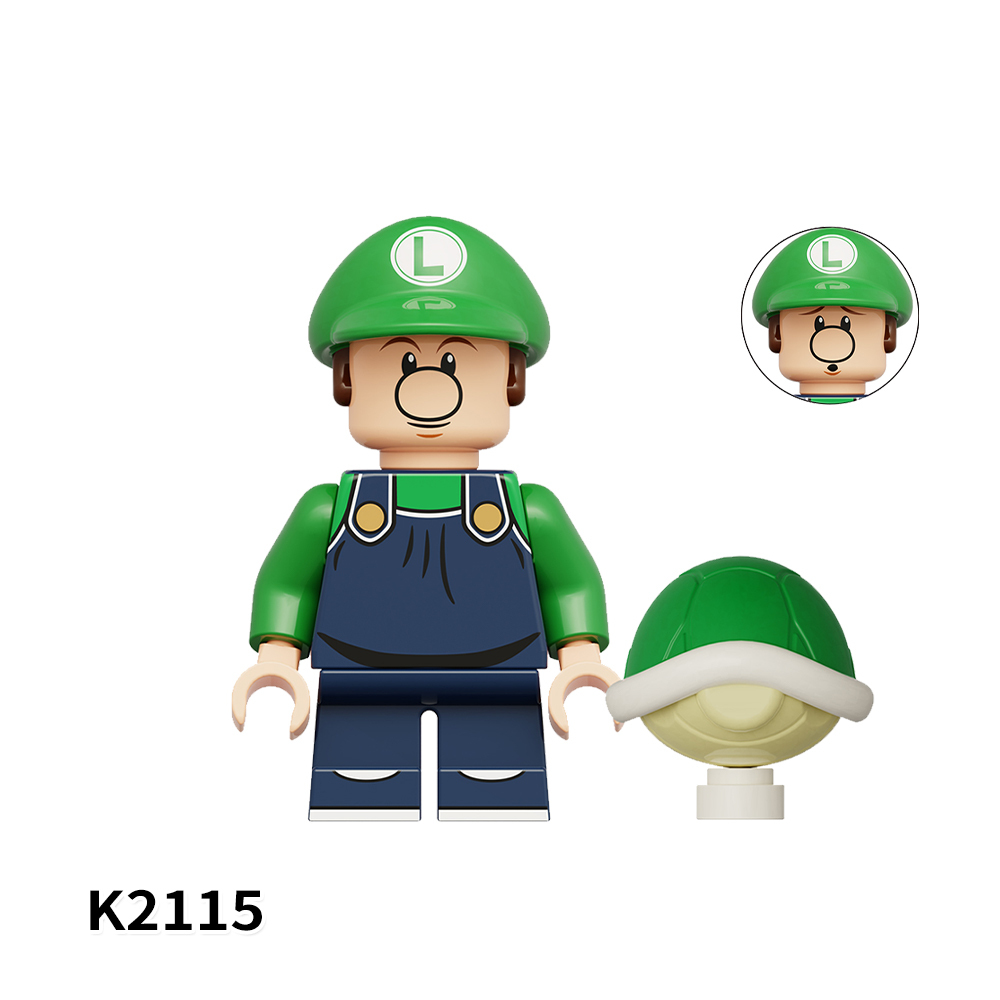 KDL815 Game Series Mario Civet Puppet Set Kinopo Baby Luigi Cat Outfit Baby Mario Character Minifigs Educational Building Block for Kids Toys