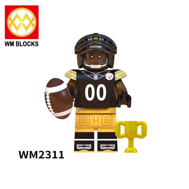 WM6134 NFL National Football League soccer player Steelers Rams Buccaneers Dolphins Giants Packers Jets Vikings  mini figures juguetes mini toys building blocks sets Toys for kids