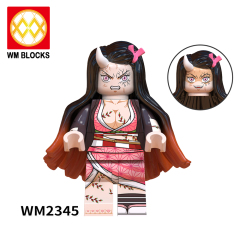 WM6138 Anime Demon Slayer kamado tanjirou Nezuko Hantengu Douma Daki Uzui tengen kanroji mitsuri mini figures juguetes mini toys building blocks sets Toys for kids