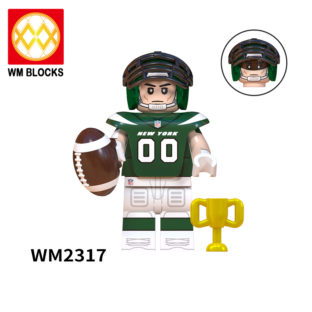 WM6134 NFL National Football League soccer player Steelers Rams Buccaneers Dolphins Giants Packers Jets Vikings  mini figures juguetes mini toys building blocks sets Toys for kids