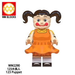 WM6131 Squid Game Player 001 boss Game manager 123 Puppet mini figures juguetes mini toys building blocks sets Toys for kids