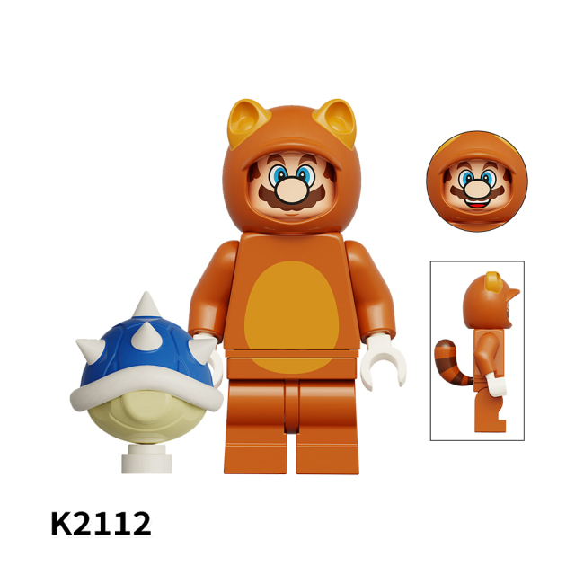 KDL815 Game Series Mario Civet Puppet Set Kinopo Baby Luigi Cat Outfit Baby Mario Character Minifigs Educational Building Block for Kids Toys