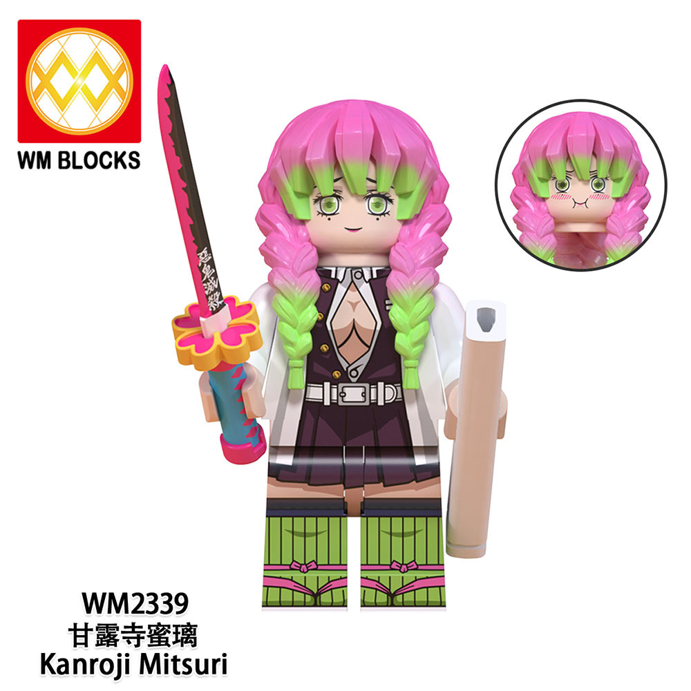 WM6137 Anime Demon Slayer kamado tanjirou Hantengu Uzui tengen kanroji mitsuri mini figures juguetes mini toys building blocks sets Toys for kids