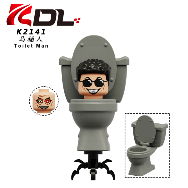 K2141-2143 Skibidi Toilet Famous Game Character Toilet Man Monitor Minifigures Educational Model Building Blocks Children Gift Toys