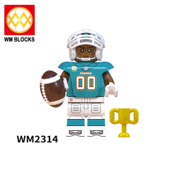 WM6134 NFL National Football League soccer player Steelers Rams Buccaneers Dolphins Giants Packers Jets Vikings  mini figures juguetes mini toys building blocks sets Toys for kids