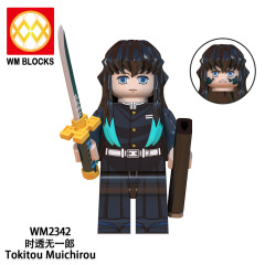 WM6137 Anime Demon Slayer kamado tanjirou Hantengu Uzui tengen kanroji mitsuri mini figures juguetes mini toys building blocks sets Toys for kids