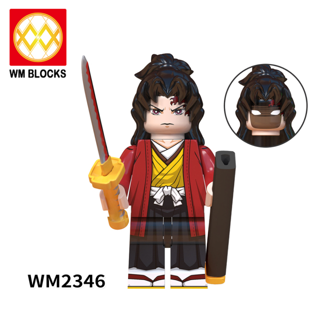 WM6138 Anime Demon Slayer kamado tanjirou Nezuko Hantengu Douma Daki Uzui tengen kanroji mitsuri mini figures juguetes mini toys building blocks sets Toys for kids