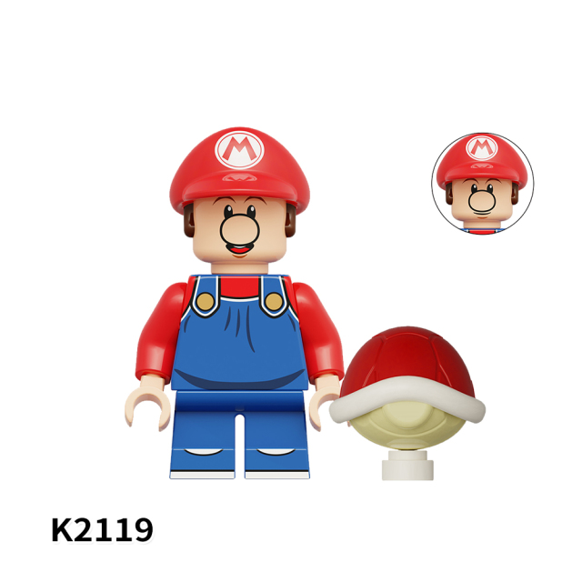 KDL815 Game Series Mario Civet Puppet Set Kinopo Baby Luigi Cat Outfit Baby Mario Character Minifigs Educational Building Block for Kids Toys