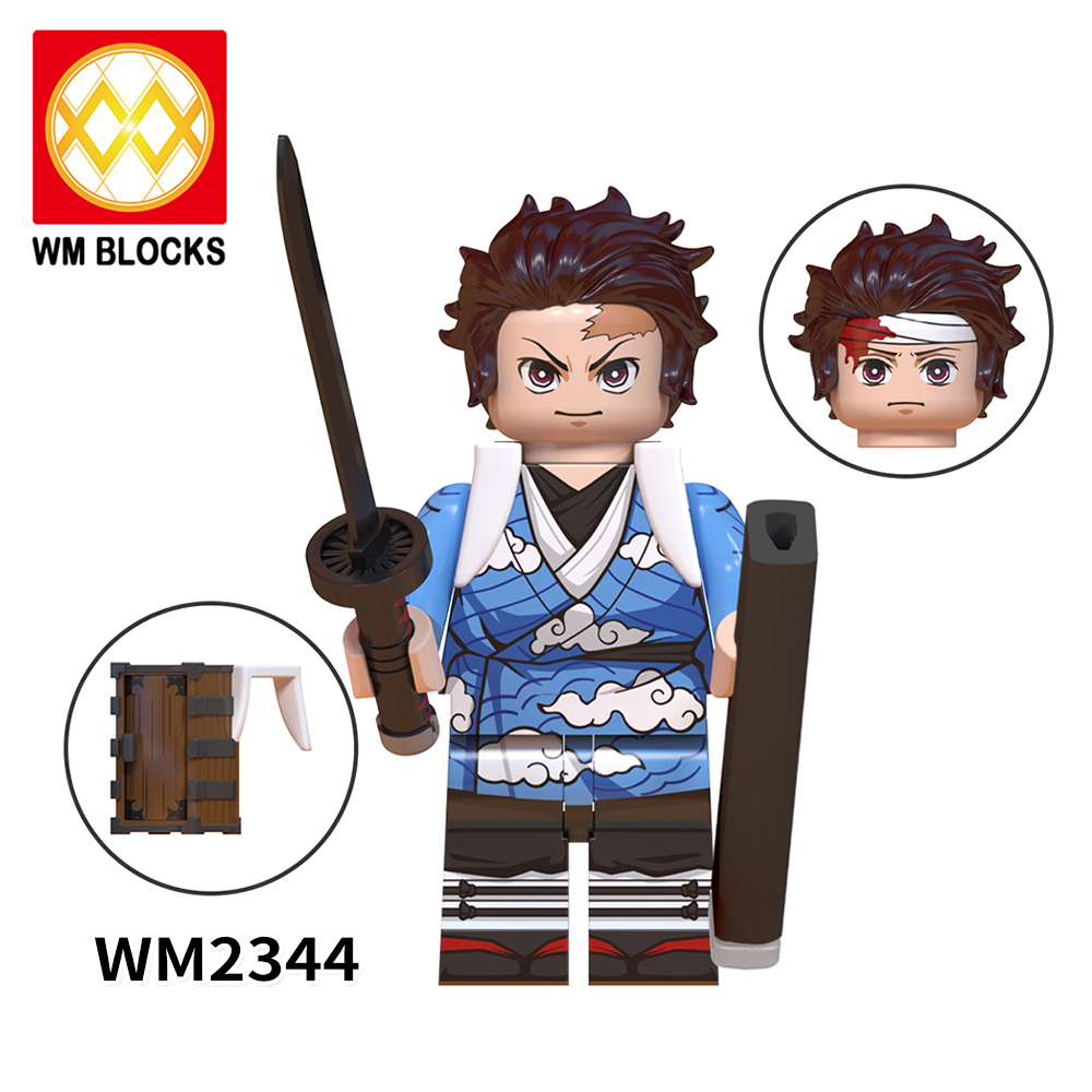 WM6138 Anime Demon Slayer kamado tanjirou Nezuko Hantengu Douma Daki Uzui tengen kanroji mitsuri mini figures juguetes mini toys building blocks sets Toys for kids